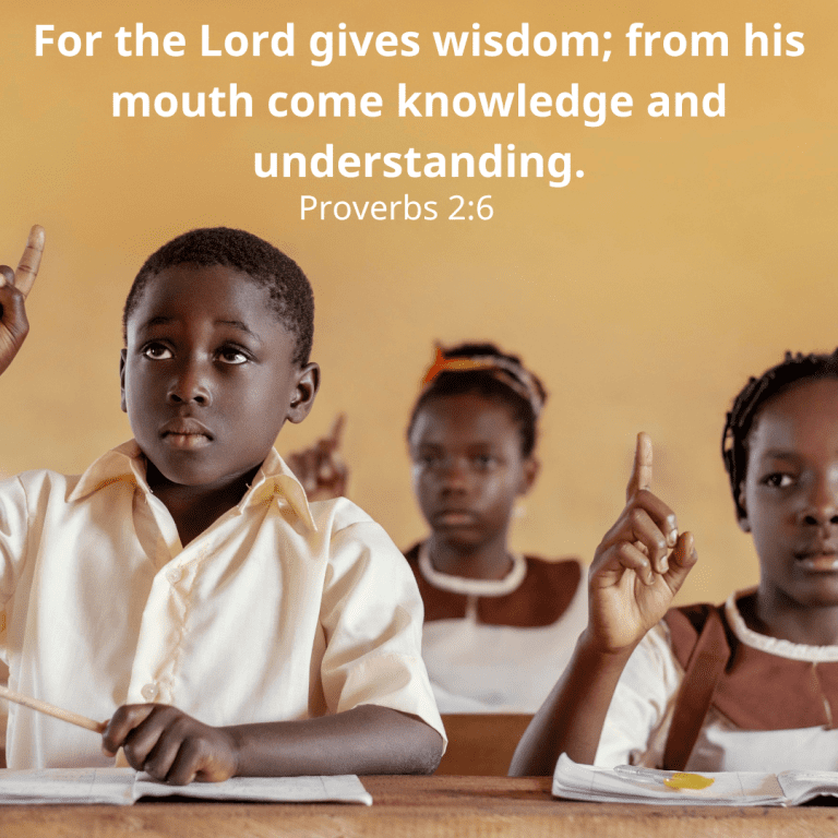 For the Lord gives wisdom; from his mouth come knowledge and understanding.