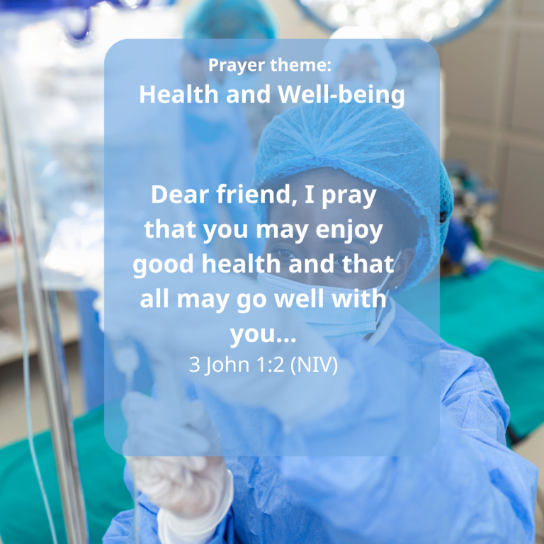 Prayer theme Health and Well-being